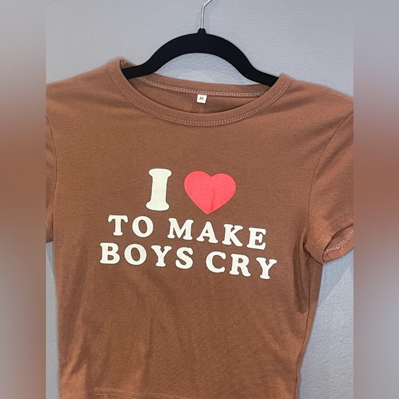 I ❤️ To Make Boys Cry Baby Tee - Picture 2 of 3